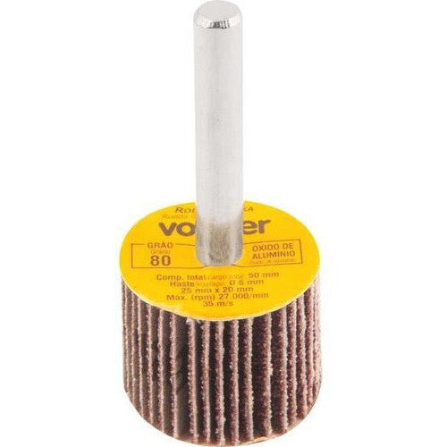Roda de Lixa 25 x 20 mm com Haste para Micro Retífica Grãos 80 100 120 e 220 Vonder · foto 2