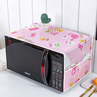 35 * 100cm Cobertura Do Forno De Microondas Pano À Prova De Pó Com Bolsos De Armazenamento De Óleo
