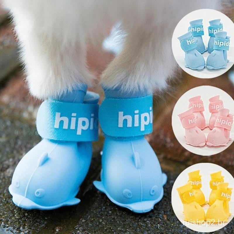 Sapatos De Chuva Para Cães De Estimação , Impermeáveis De Silicone , Botas Antiderrapantes Pequenos , Médios E Grandes ,