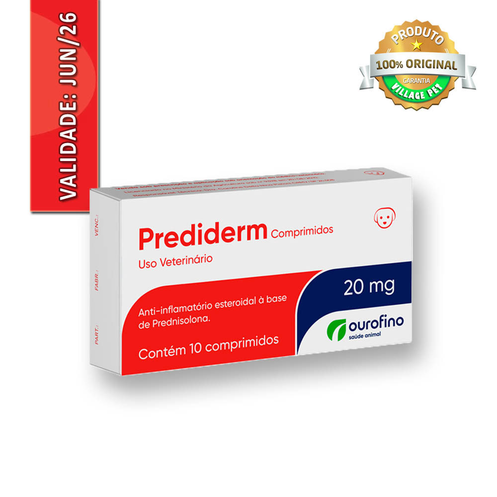 Prediderm 20mg Anti-inflamatório e Antialérgico para Cães e Gatos - Ourofino em Oferta na Shopee