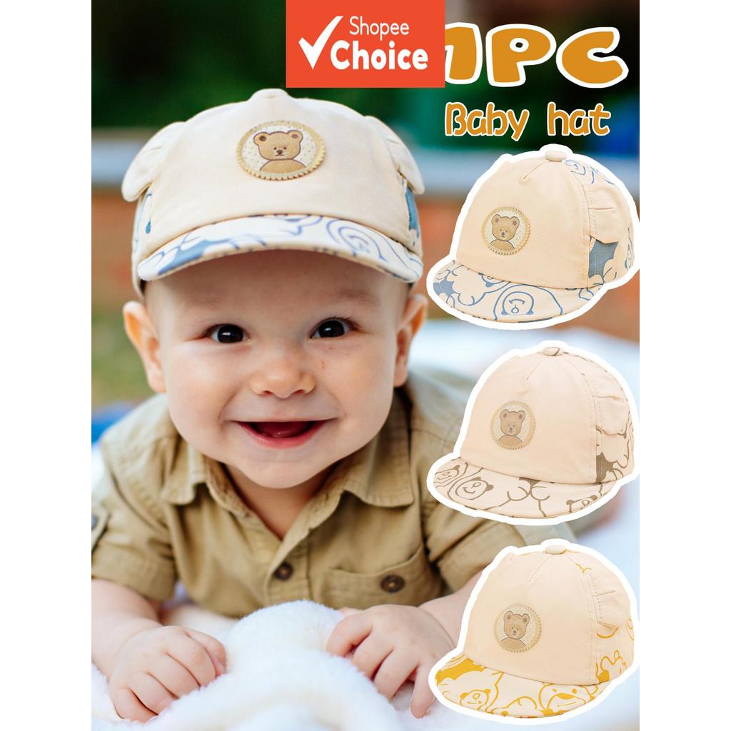 Um Bebê 8-12M Fino Urso Remendo 2 Orelhas Boné De Beisebol De Aba Macia Bonito Leve Macio Confortável Proteção Solar Uso