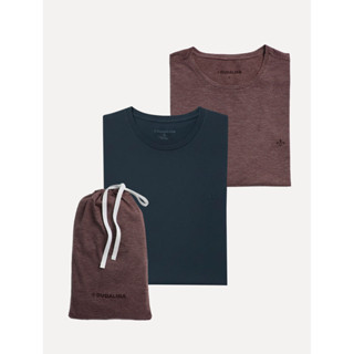 Kit Camisetas Dudalina Malha Vinho Listrado e Azul Marinho em Oferta na Shopee