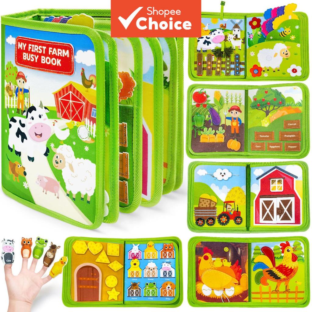 Livro De Feltro Silencioso E Ocupado 3D | Animal Natureza Tema Criança Montessori Brinquedos Atividades De Aprendizagem