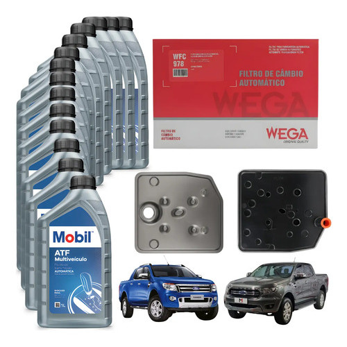 Kit 14 Óleo Câmbio Atf Mobil Dexron 6 1L + Filtro Ranger Wfc978 Wega