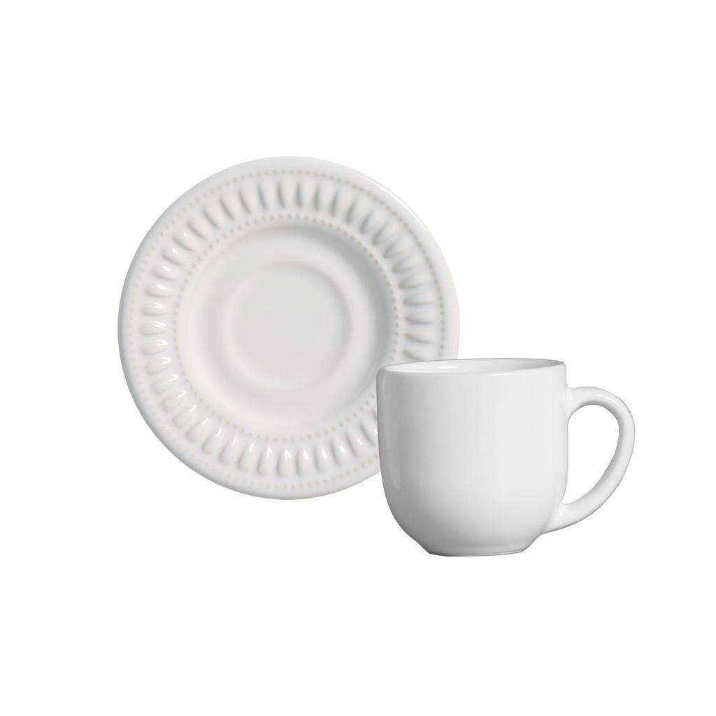 Conjunto Com 6 Xícaras De Café Com Pires Daisy Branco 72 Ml em Oferta na Shopee