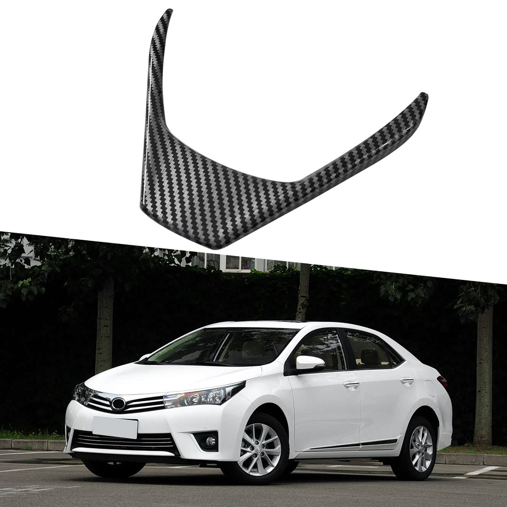 Fibra De Carbono Volante Do Carro Botão Painel Capa Guarnição Adesivos Para Toyota RAV4 2013-2018 Corolla Altis 2014-201