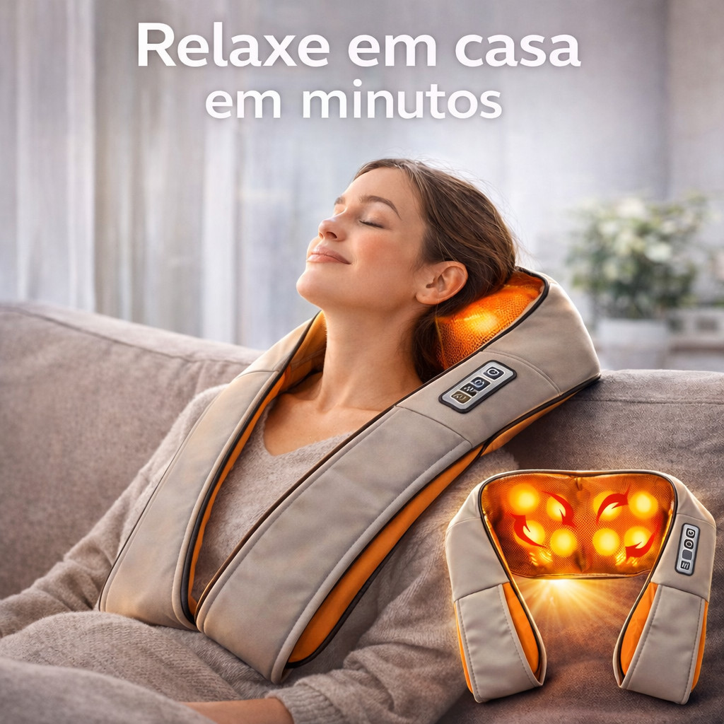 Massageador lombar pescoço Infravermelho Elétrico Bivolt