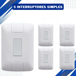Kit 5 interruptor Simples 4x2 Parafusar Completo Tramontina uma Tecla Linha Aria em Oferta na Shopee