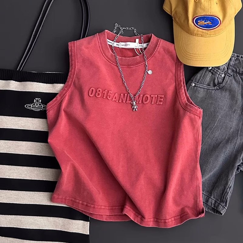 Meninos colete verão fino Casual versão coreana crianças bebê sem mangas camiseta puro algodão bonito menino topo na mod