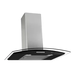 Coifa Vidro Curvo Parede Black Inox 60cm Terim