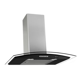 Coifa Vidro Curvo Parede Black Inox 60cm Terim
