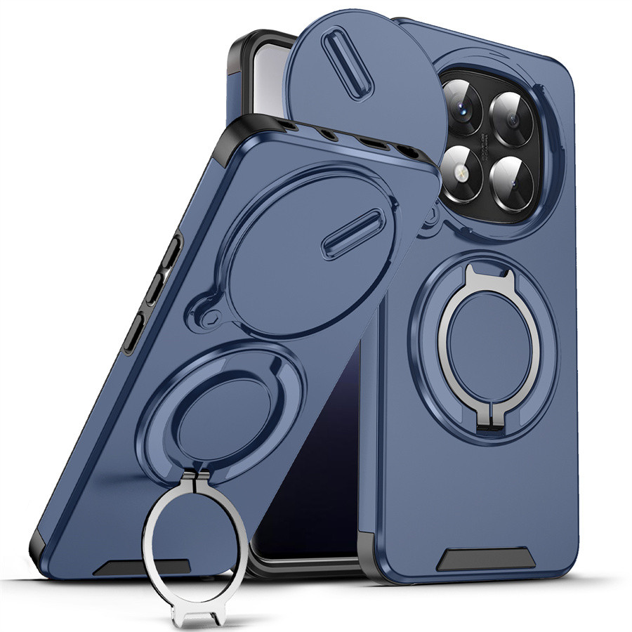 Capa Magnética À Prova De Choque Para Redmi Note 15 Pro Plus 15C 14C 13 A5 Slide Câmera Lente Anel Suporte Proteger