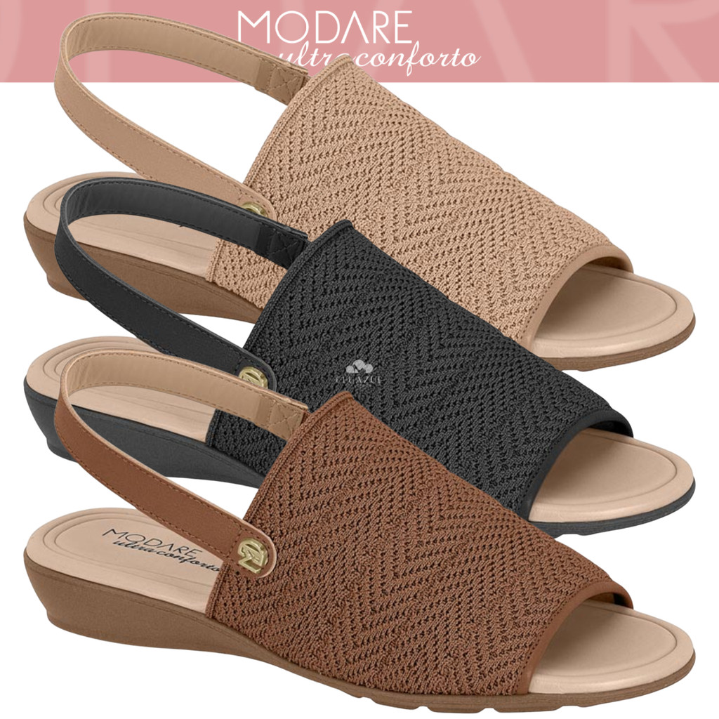 Sandália Feminina Modare Ultra Conforto Knit Elástico Original em Oferta na Shopee