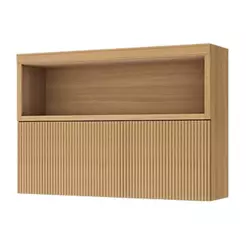 Armário de Cozinha Modulado Marquesa c/ Nicho e 1 Porta Basculante Ripada 120cm Nature - Nesher