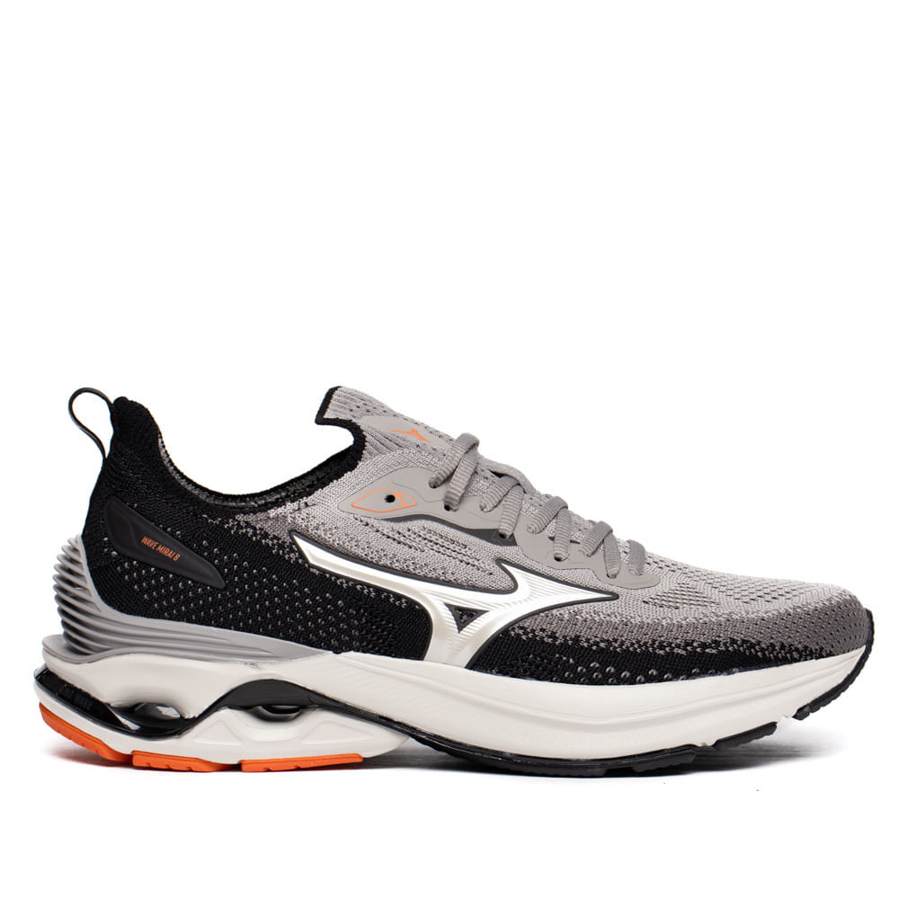 Tênis Masculino Mizuno Wave Mirai 8 Knit Cinza/Preto