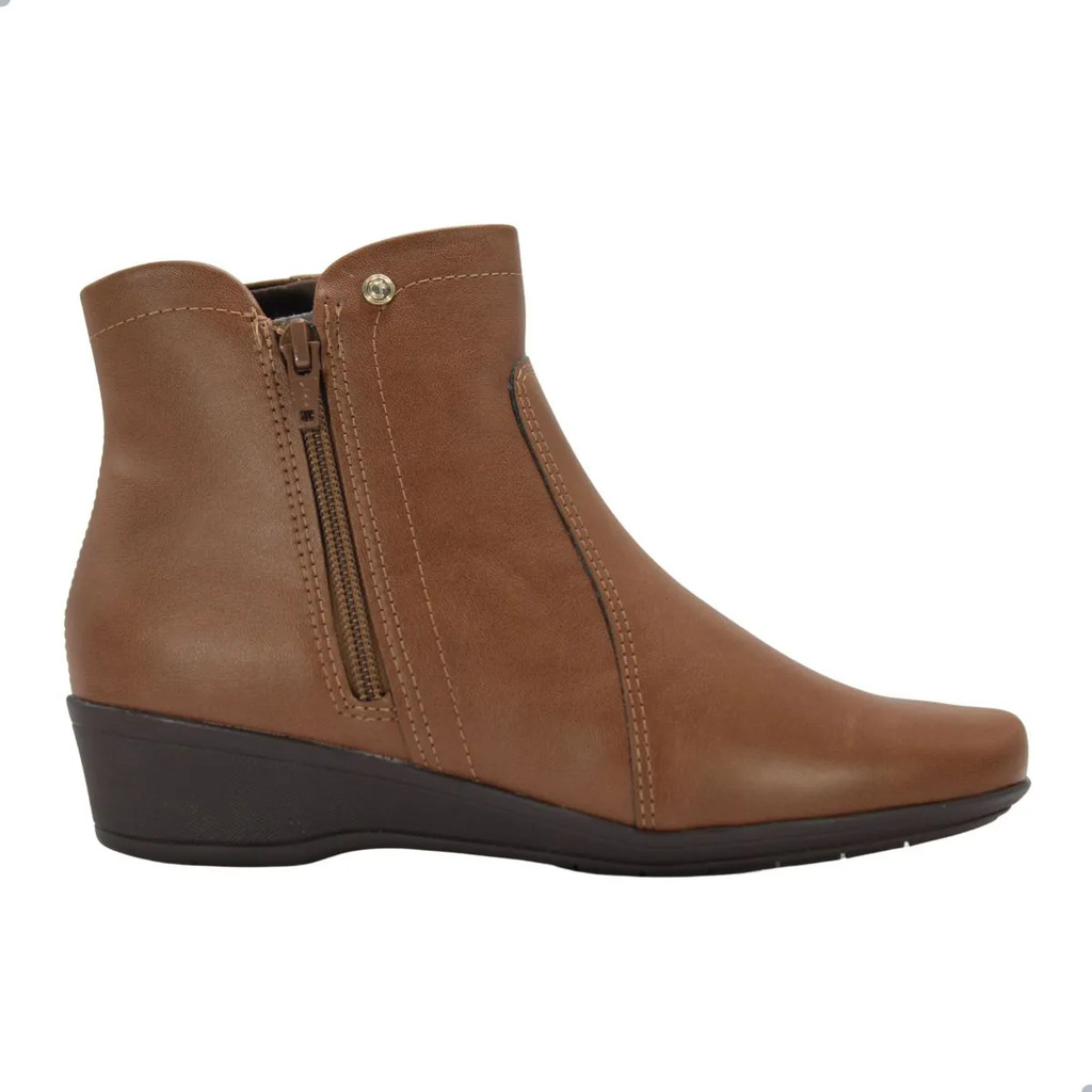 Bota Feminina Comfortflex Anabela Tendência Conforto Moda 24-74301