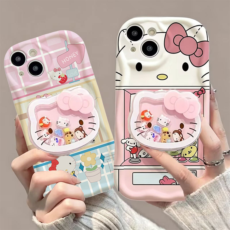 Capa De Suporte Rosa Hello Kitty Para Motorola Moto G15 G35 G75 G84 G54 G30 Edge