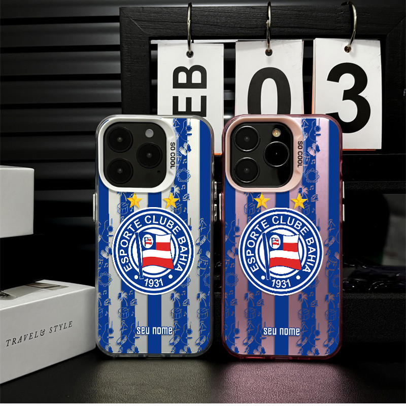 Capinha personalizada estilo camisa de futebol Bahia Para iPhone 13 normal 15 16 17 13 12 11 14 pro max 15 Plus Capa