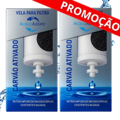 02 Velas Filtro de Barro Carvão Ativado Prata Coloidal - PARA TODOS FILTRO BARRO