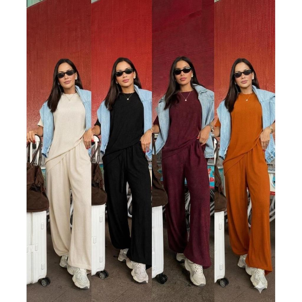 Conjunto Blusa Feminina Modelo Over e Calça Elegante Premium