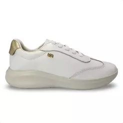 Tênis Usaflex Feminino em Couro Monograma Casual AP16004