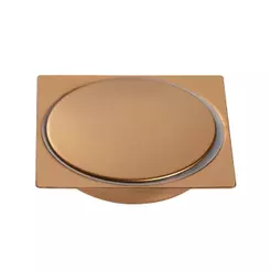 Ralo Click Up Quadrado Para Chão 10Cm Inox Pingoo - Dourado Rose