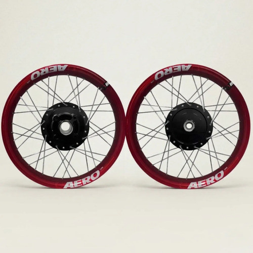 Par Rodas Aro Aero Vermelho Cg Fan 125 09-18 Cubo Preto 4mm