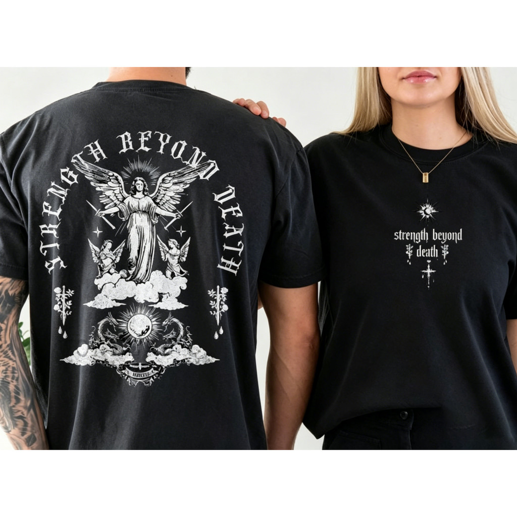 2026 Camiseta Feminina Masculina Metalcore Grunge T-Shirt Strength Beyond Death