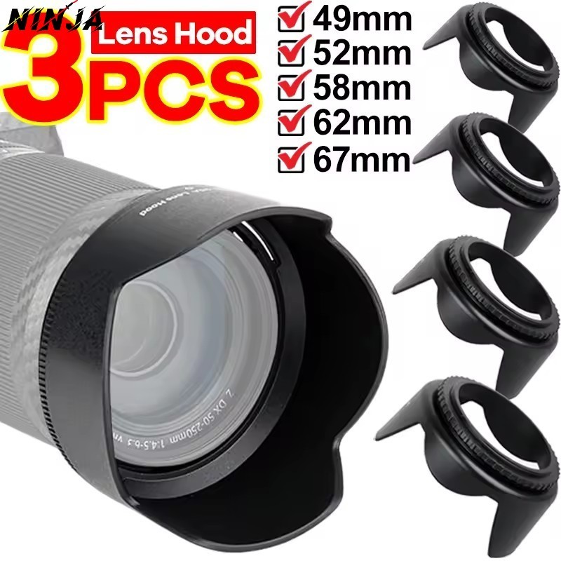 Protetor De Lente De Câmera DSLR De 1/3 Unidades-49 Mm 52 58 62 67 Capa Universal-Capas Antirreflexo Substituíveis-Prote