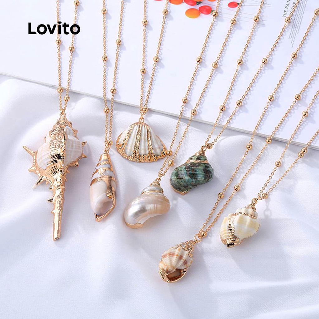 Lovito Textura Colares de Metal LCS31A24 em Oferta na Shopee