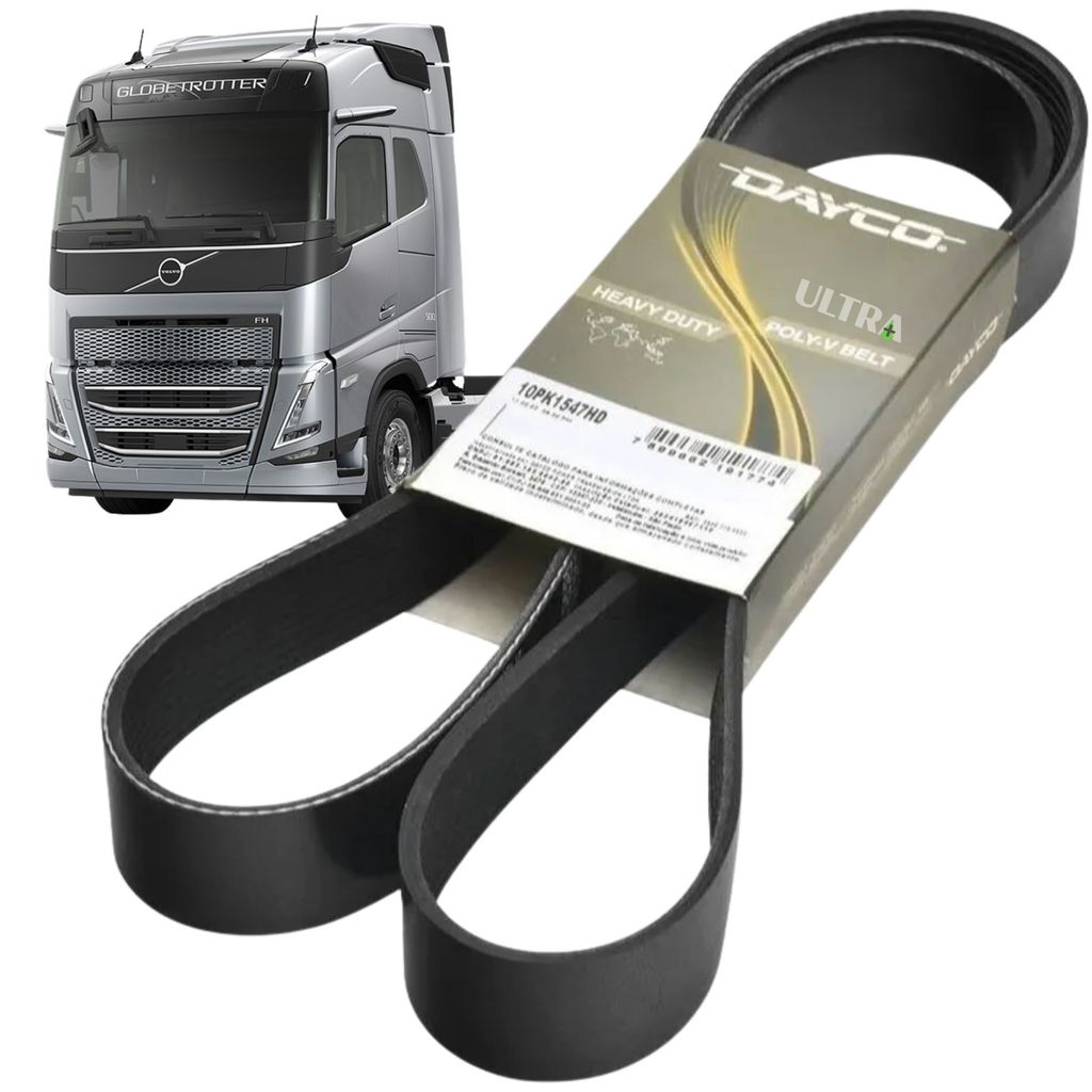 Correia Motor Alternador para Volvo FH / FM / FMX - 420 / 460 / 500 / 540 D13  (Dayco 10PK1547HD)