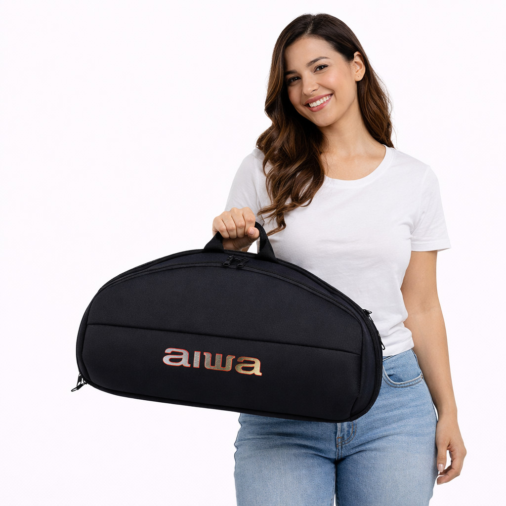 Capa para Som AIWA Boombox Resistente a Respingo de Água Alça Dupla Bolso Externo