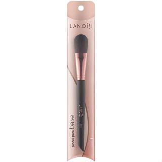 Pincel Para Base Lanossi F01 - Língua de Gato Rose Black com Cerdas Seguras e Cabo de Madeira em Oferta na Shopee
