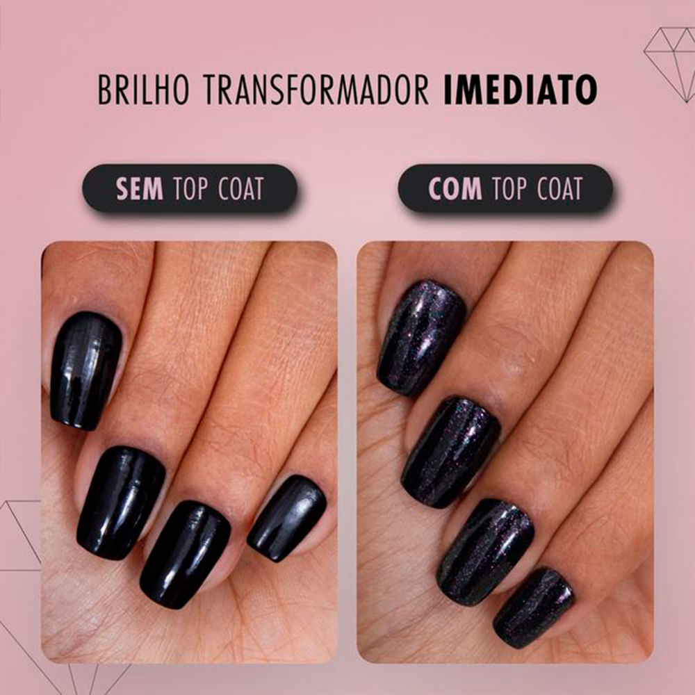 Detalhes do Top Coat Fixador Risqué Diamond Gel Efeito Paetê 9,5ml