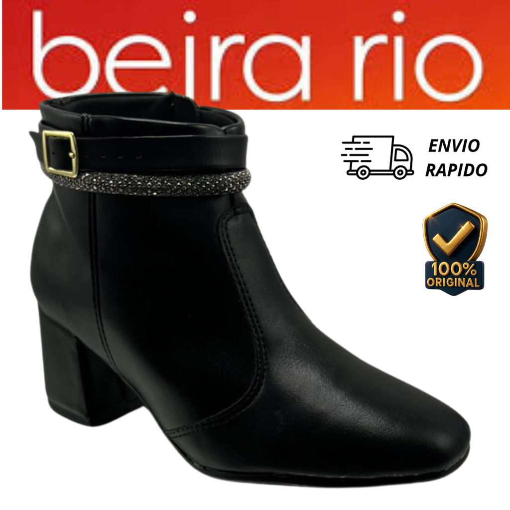 Bota Feminina Beira Rio 9076.107 Cano Curto Casual Conforto Uso Diário