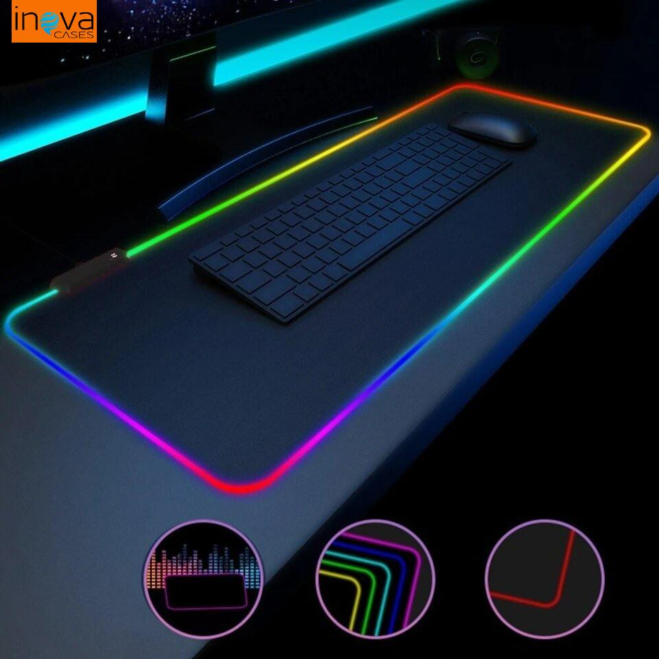 2 em 1 Mouse Pad Gamer Extra Grande Led Rgb 80 * 30 Cm Mousepad