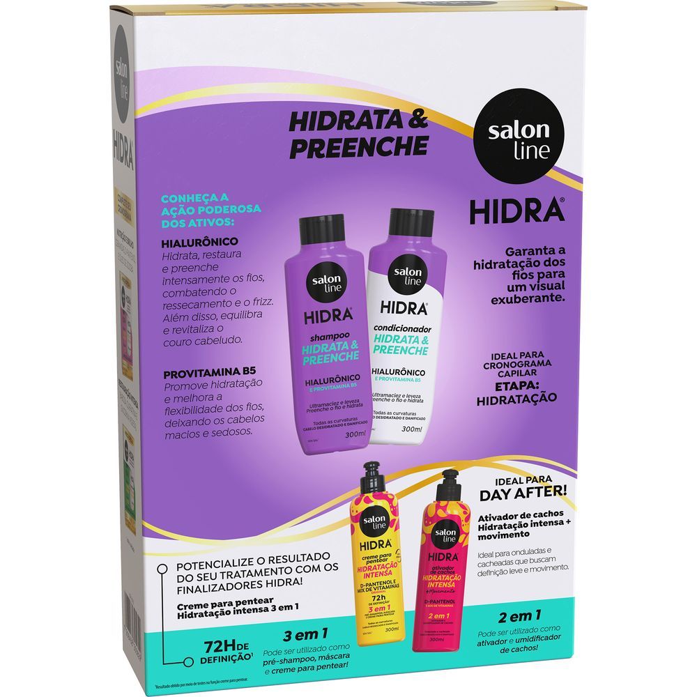 Detalhes do Kit Salon Line Hidra Hialurônico Shampoo + Condicionador 300ml