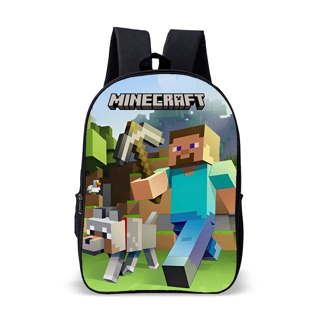 Mochila Simples e Lancheira Termica Escolar Infantil Game Craft Menino Avulsa ou Kit Jogo Mine