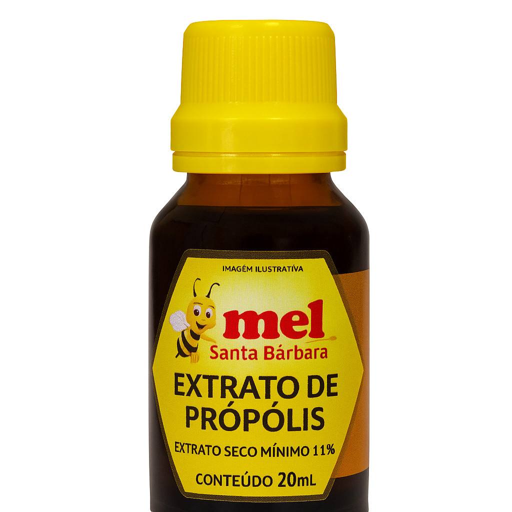 Extrato de Própolis Marrom 11% – Mel Santa Bárbara 20ml | Alta Concentração | Imunidade Natural