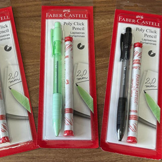 Lapiseira 2.0mm Faber Castell Poly Click com 06 grafite e apontador na ponta voltas as aulas em Oferta na Shopee