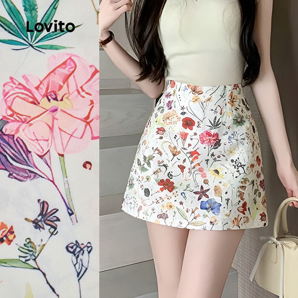 Lovito Saias Boho Para Festas E Uso Diário Com Zíper Para a Primavera/verão L164ED333 em Oferta na Shopee