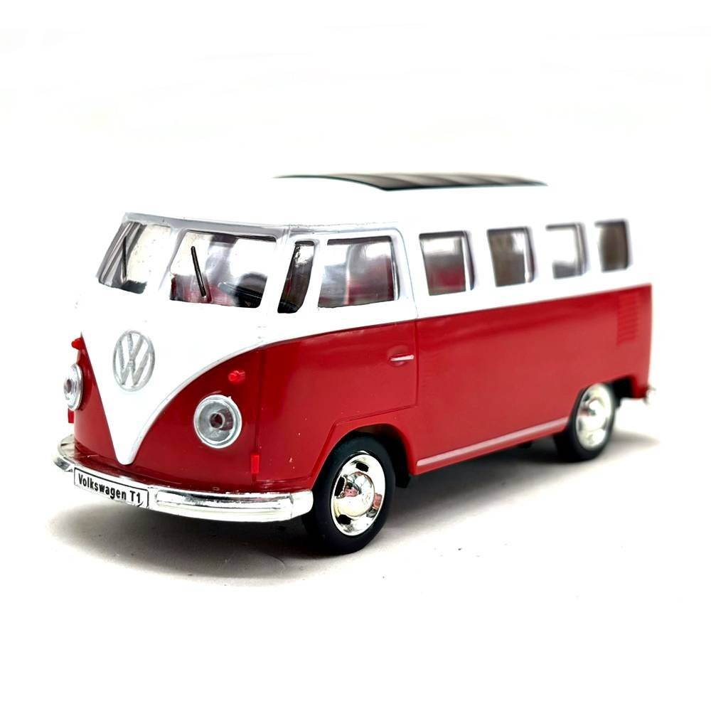 Miniatura Carro Volkswagen Kombi T1 - Vermelho - C/ Fricção - Califórnia Junior - 1:38 - Califórnia Toys