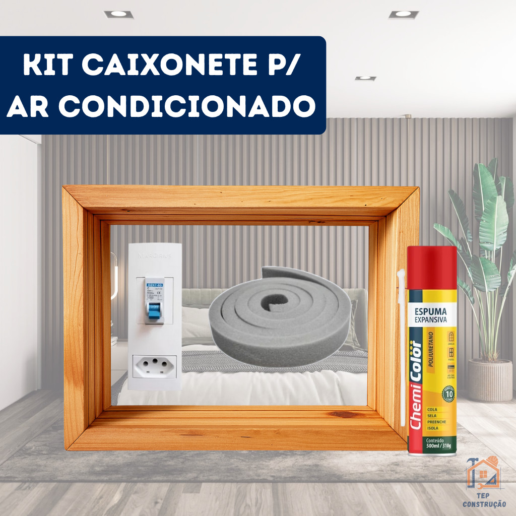 Caixonete Ar 7500/10000 + Espuma de Expansiva + Espuma de Vedação Janela Caixilho em Oferta na Shopee