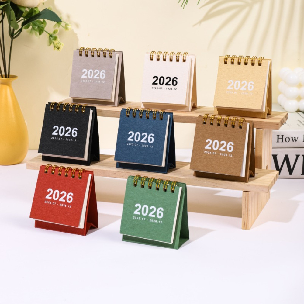 Mini Calendário De Mesa 2026-2027 , Julho De 2026 A Dezembro De 2027 Pequeno Flip Em Pé-Mensal Encadernação De Fio Duplo
