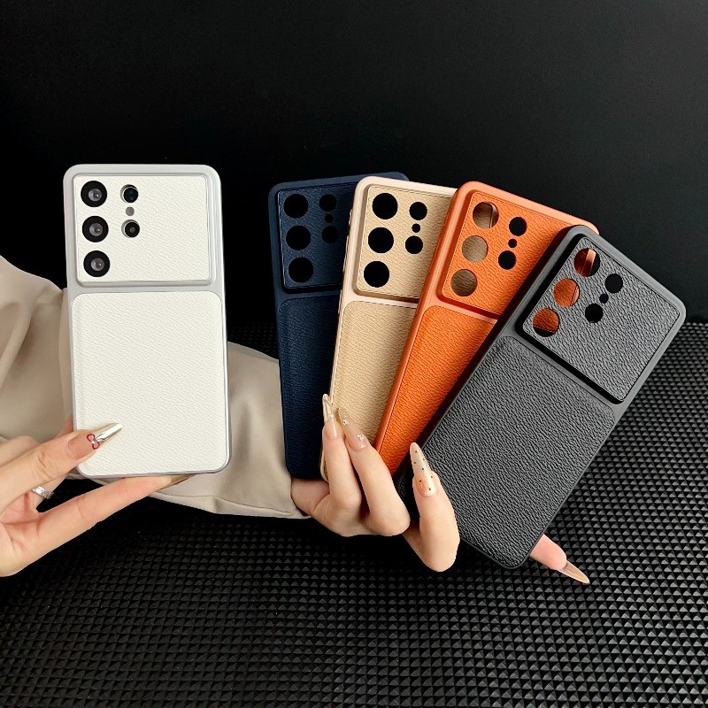 Capa De Luxo Laranja Para Samsung S25 S26 Plus Ultra S24FE Telefone Galaxy S24 S26