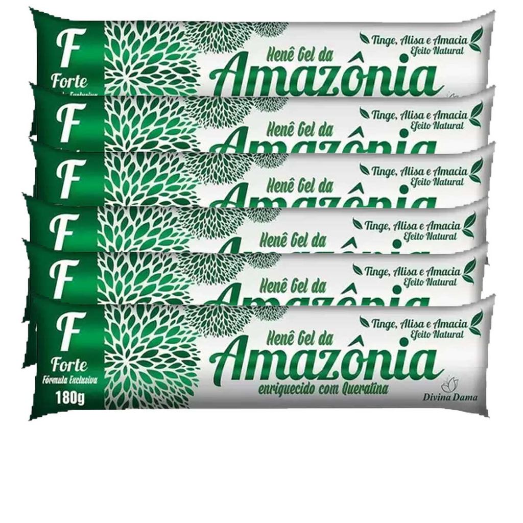 kit c/ 6un Hene Amazonia Gel Forte 180g Bisnaga