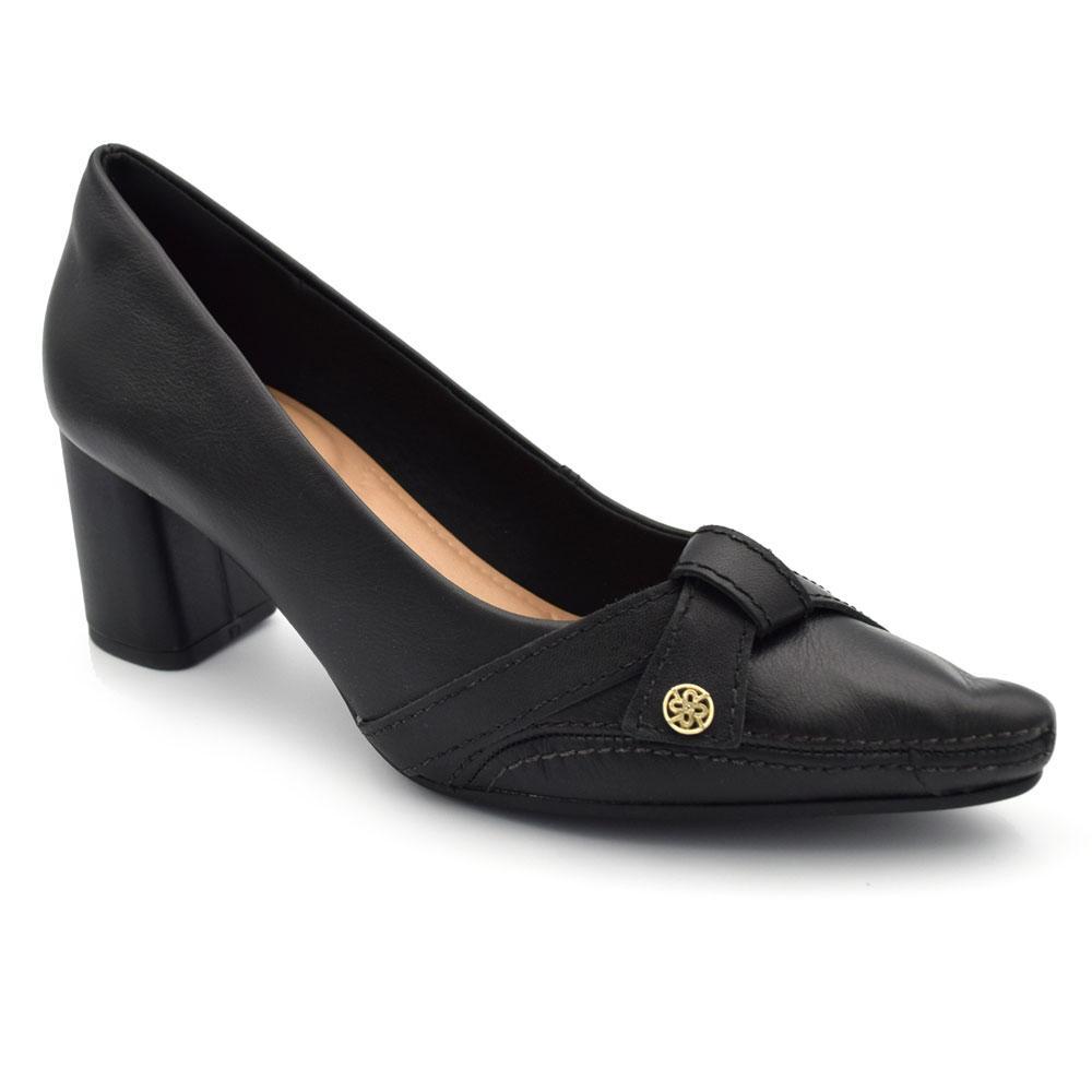 Scarpin de Couro e Salto Bloco Ramarim 2664103