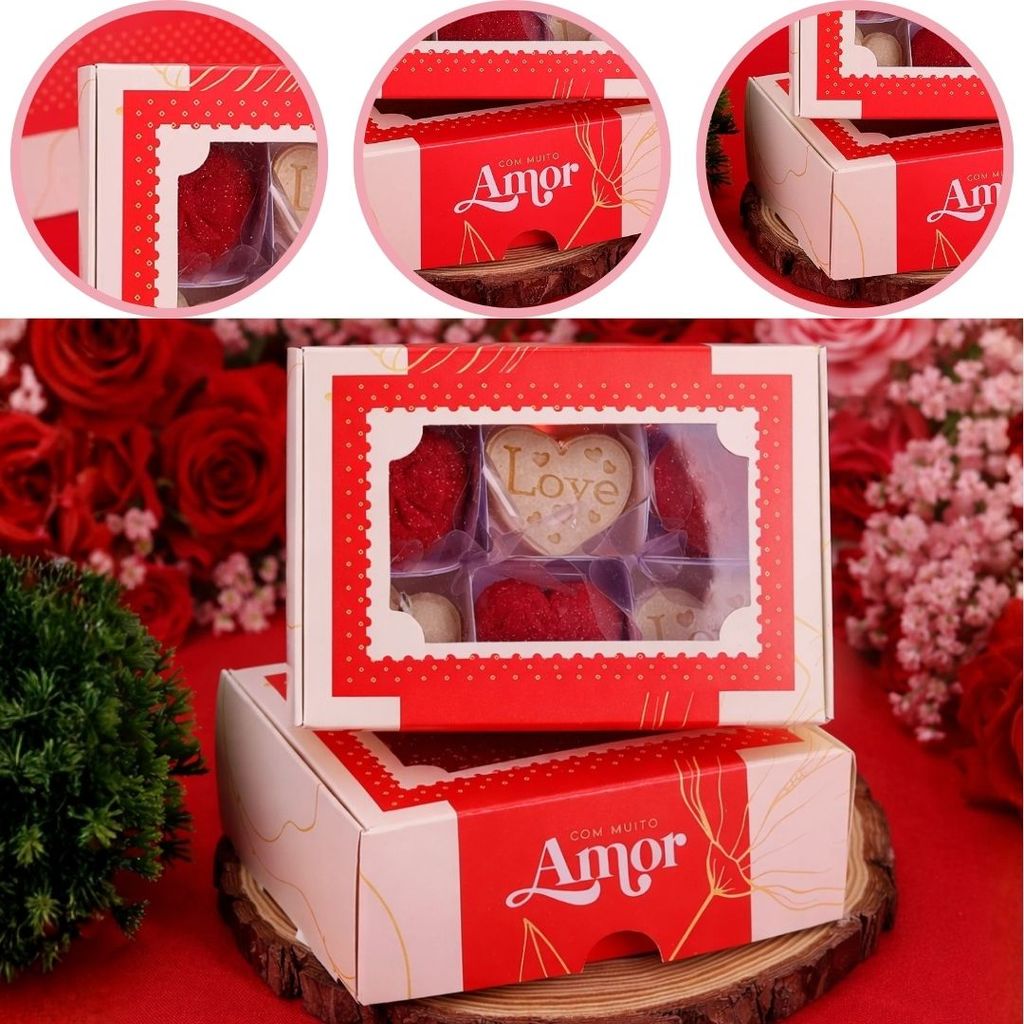 10 CAIXA P/ 6 DOCES AMOROSA 4062 ( MÃES E NAMORADOS OUTLET ) em Oferta na Shopee