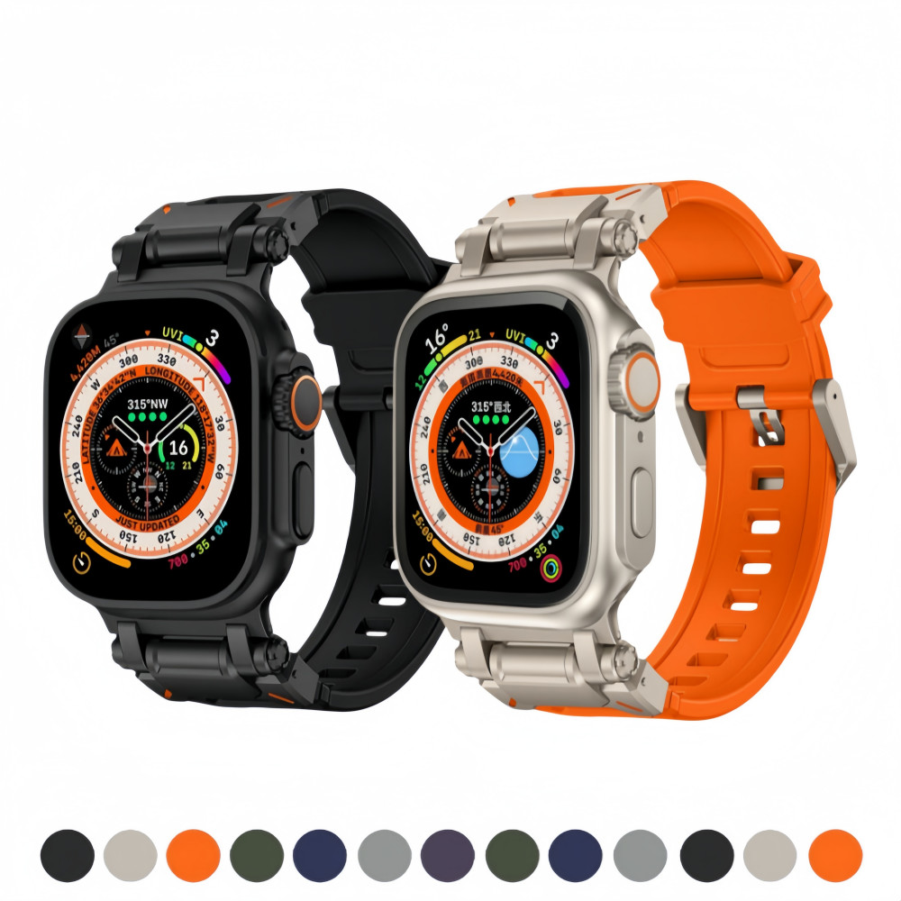 Kit Silicone Pulseira+Mudar Para Ultra Case Para Apple Watch 44mm 45mm 42mm 46mm