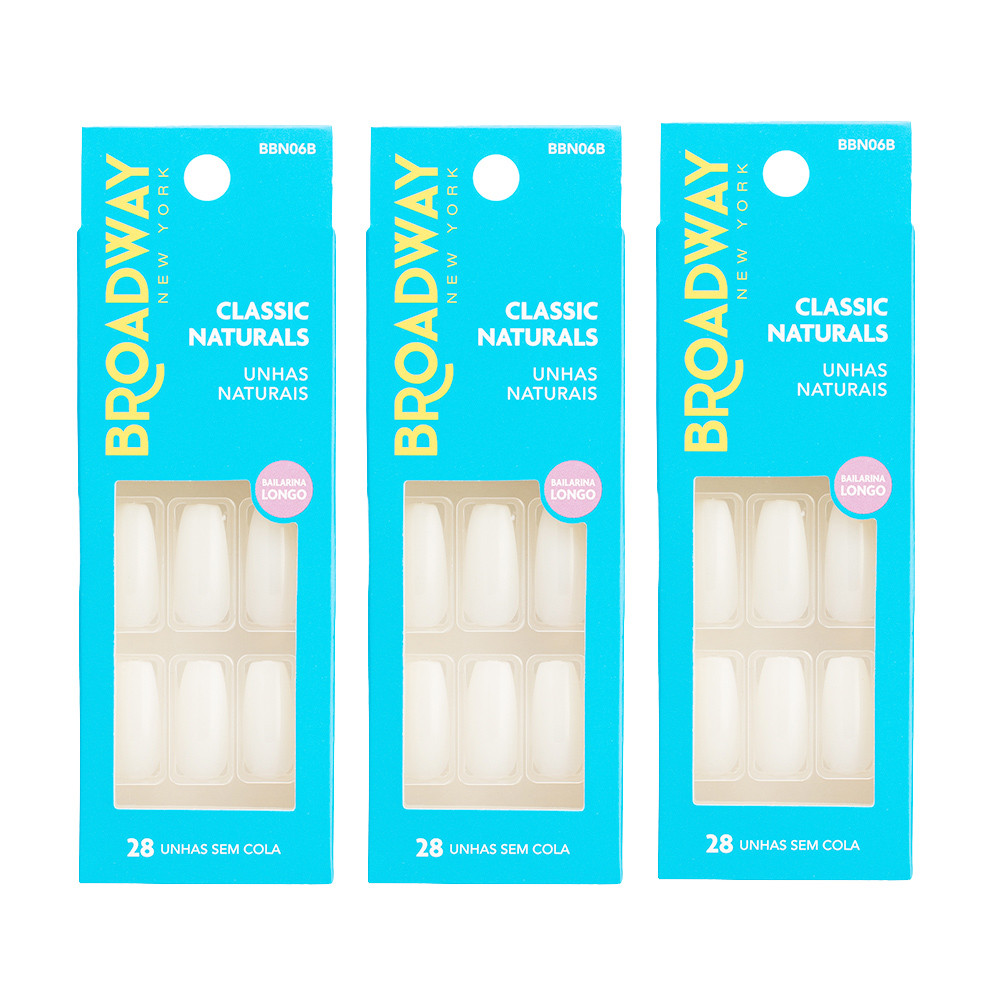 Kit Unha Natural Bailarina Longo 3 un - Broadway New York